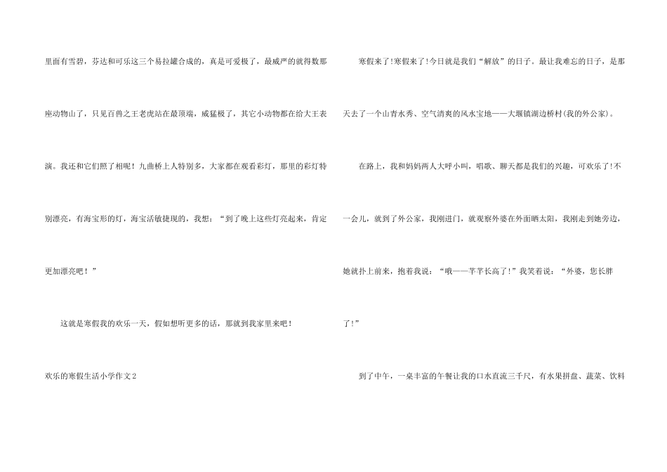 快乐的寒假生活小学_第2页