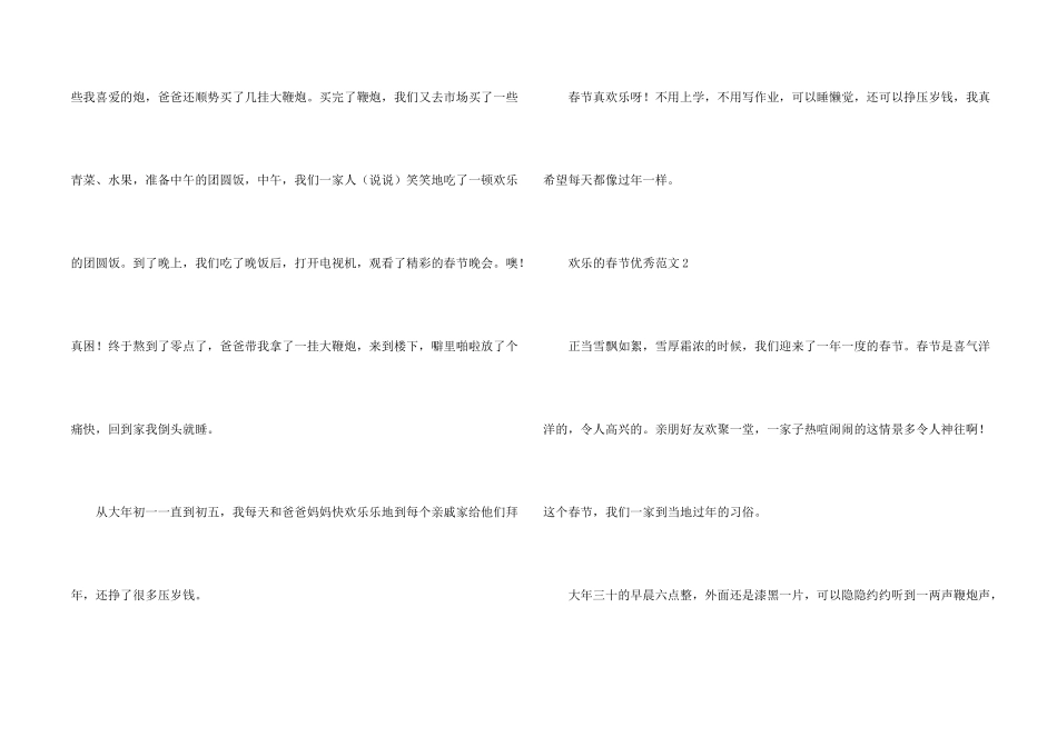 快乐的春节优秀大全_第2页