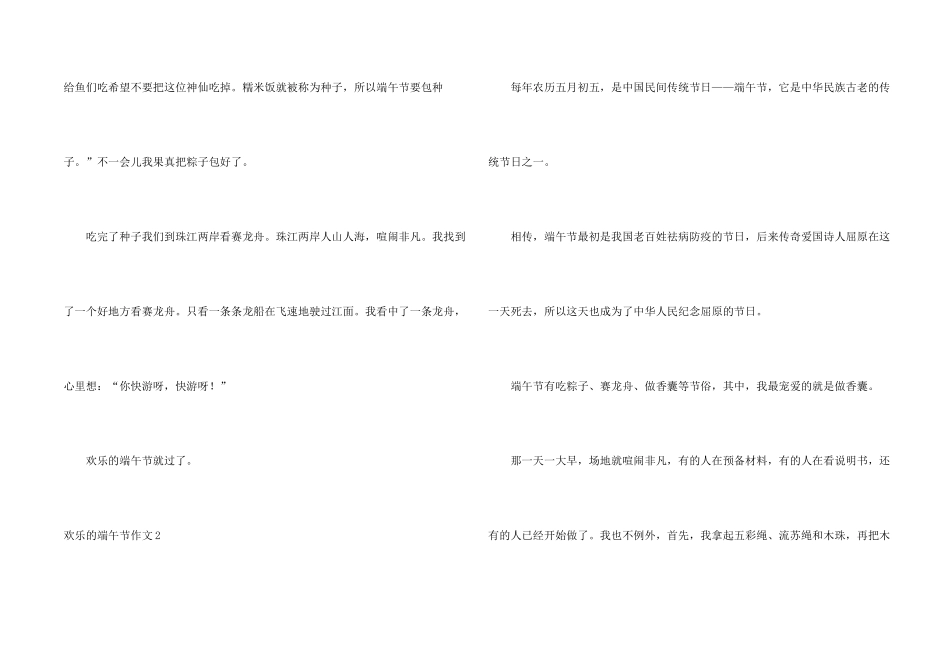 快乐的端午节(合集14篇)_第2页