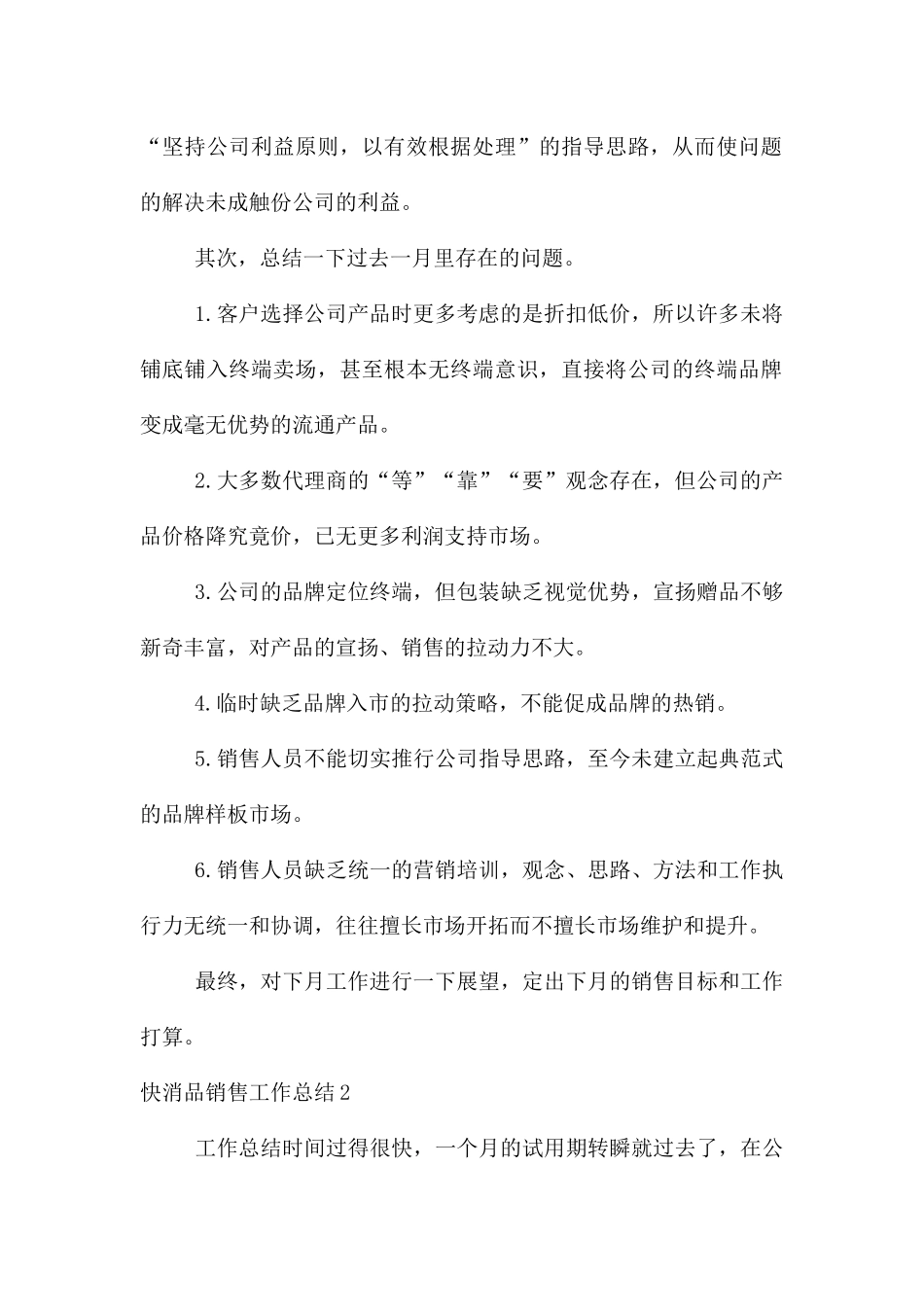 快消品销售工作总结_第2页