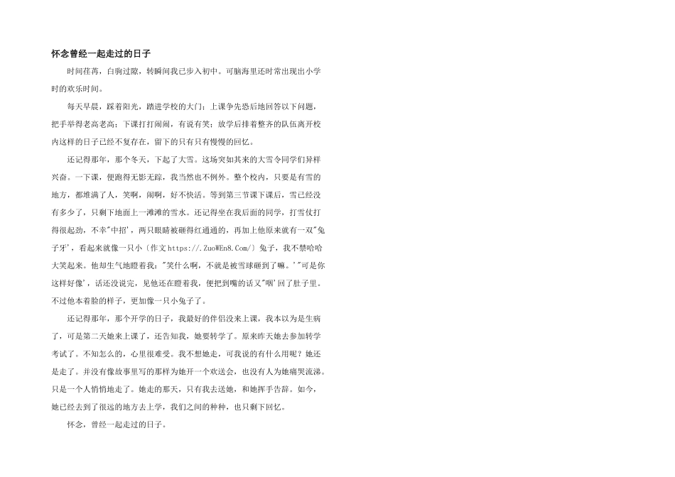 怀念曾经一起走过的日子_第1页