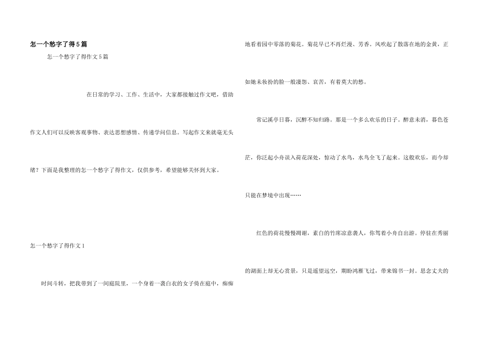 怎一个愁字了得5篇_第1页