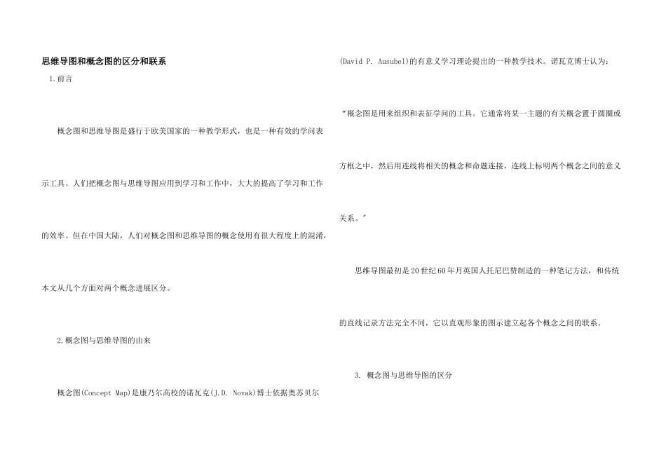 思维导图和概念图的区别和联系_第1页