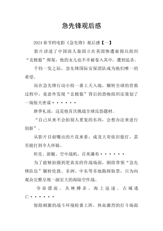 急先锋观后感