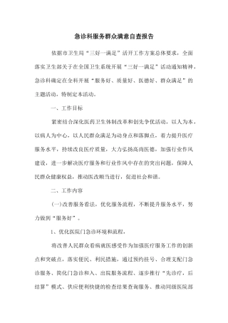 急诊科服务群众满意自查报告