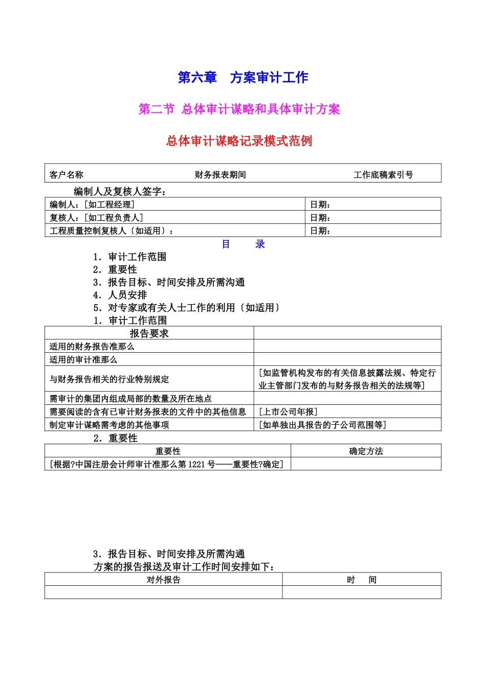 总体审计策略和具体审计计划)_第1页