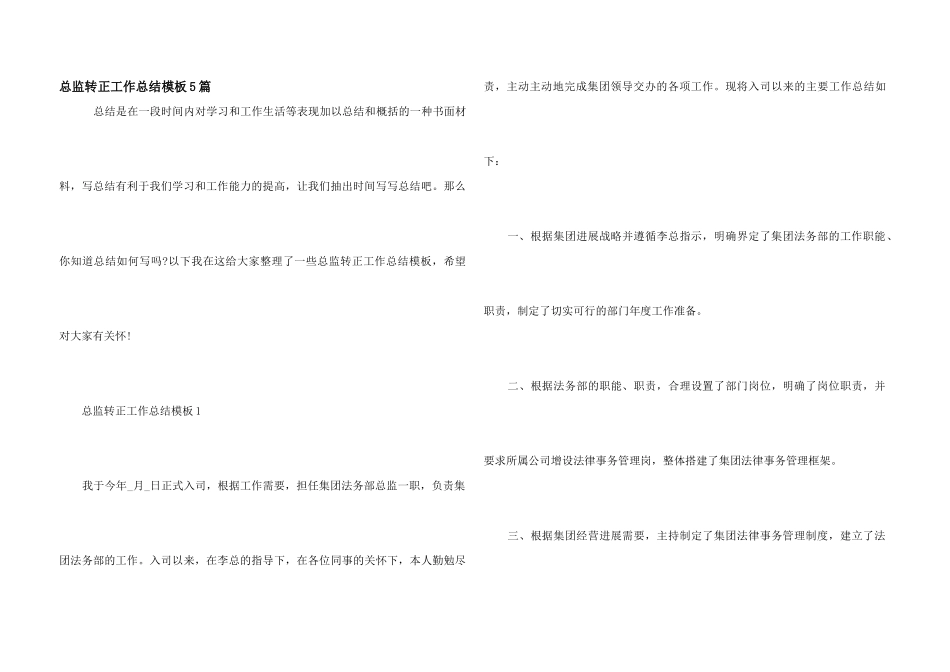 总监转正工作总结模板5篇_第1页