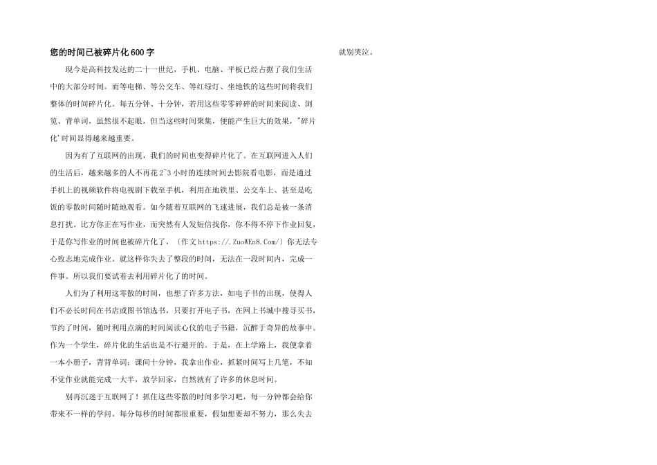 您的时间已被碎片化600字_第1页