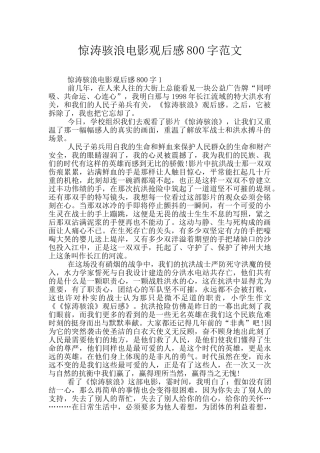 惊涛骇浪电影观后感800字范文