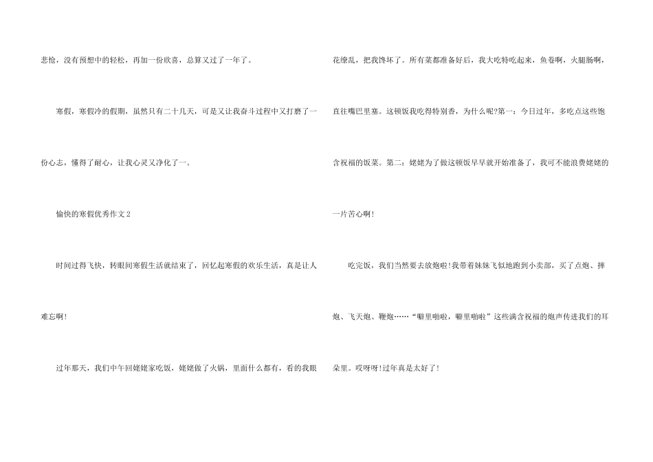 愉快的寒假优秀5篇_第3页