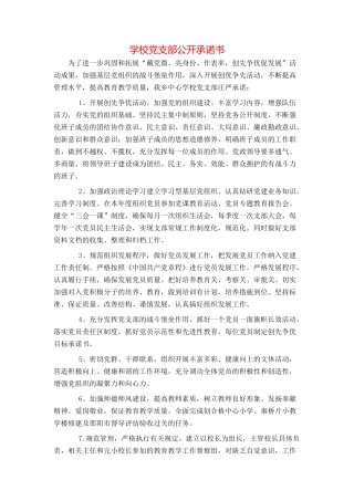 学校党支部公开承诺书