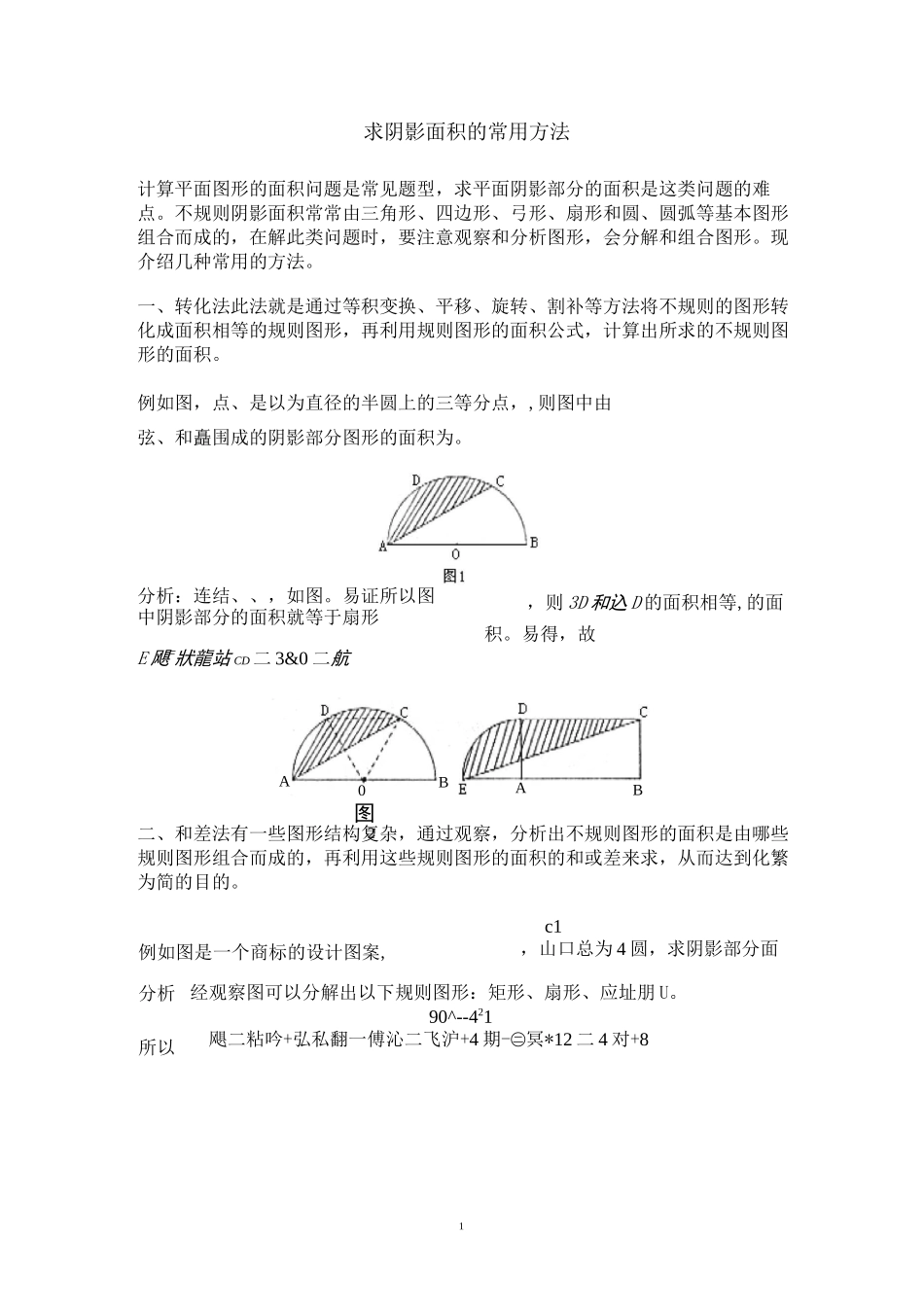 求阴影面积的常用方法汇总_第1页
