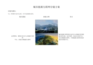 城市能源互联网视频分镜头脚本