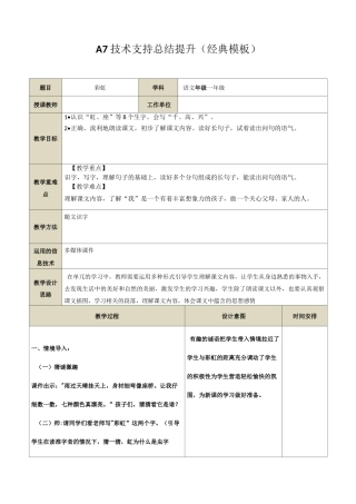 A7技术支持的总结提升(信息技术2.0微能力认证模板)