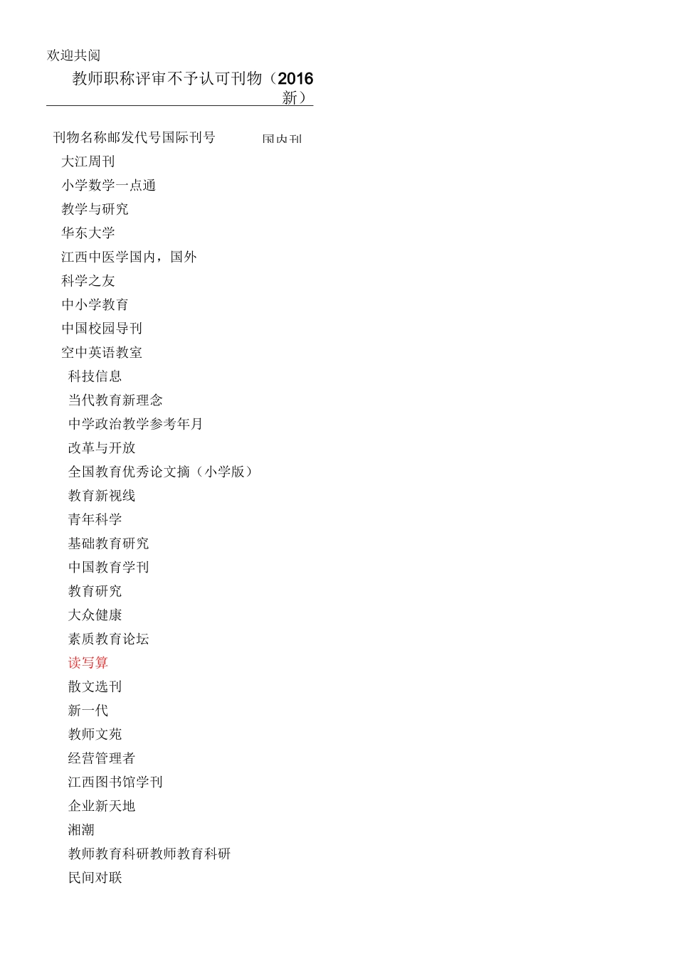 教师职称评审不予认可刊物_第1页