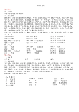 三年级上册语文知识点梳理--沪教版