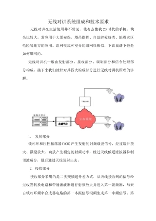 无线对讲系统组成和技术要求