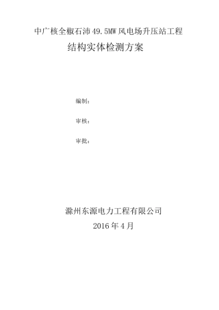 混凝土结构实体检测方案模版