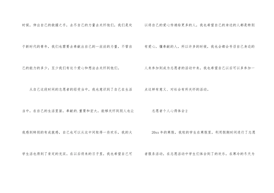 志愿者个人心得体会（3篇）_第3页