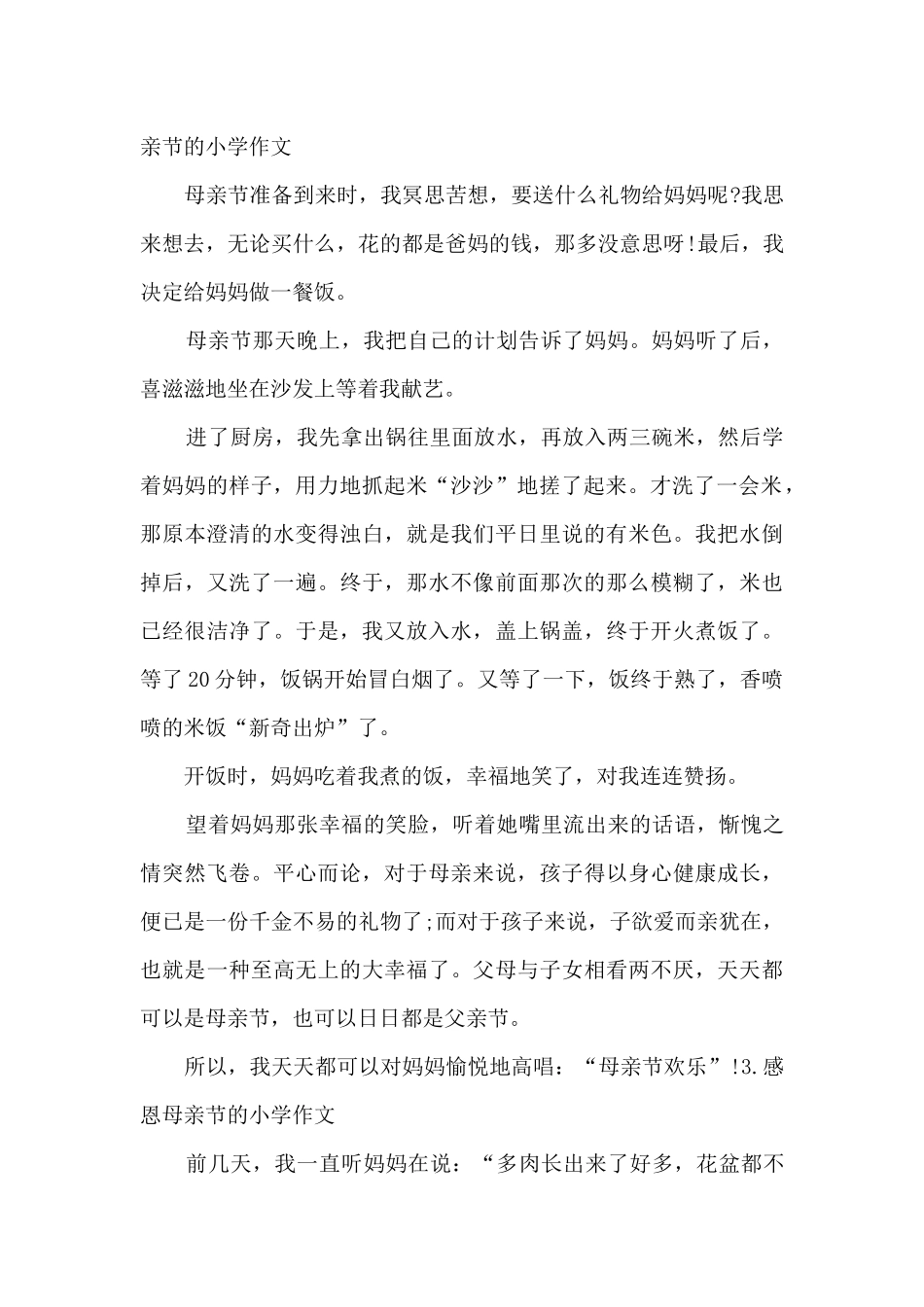 感恩母亲节的小学作文600字左右_第2页