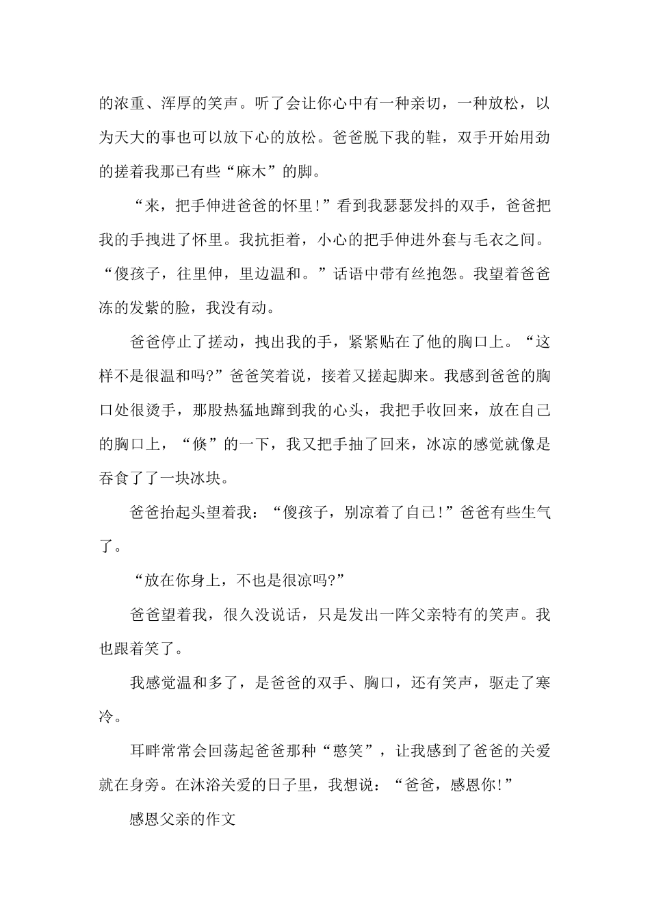 感恩父亲的作文_第2页