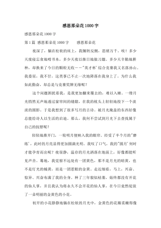 感恩那朵花1000字