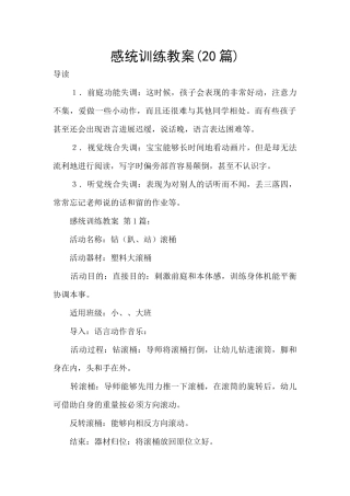 感统训练教案