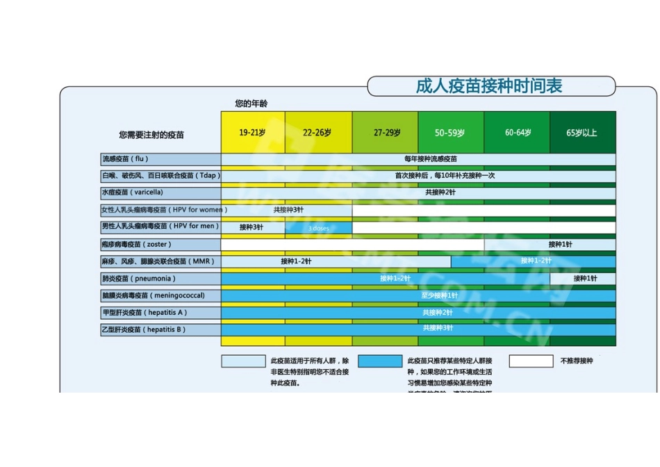 成人疫苗接种时间表_第3页