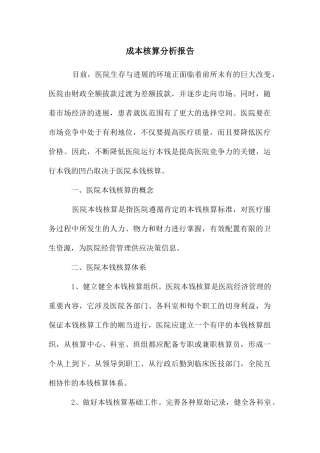 成本核算分析报告