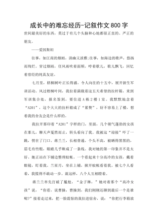 成长中的难忘经历
