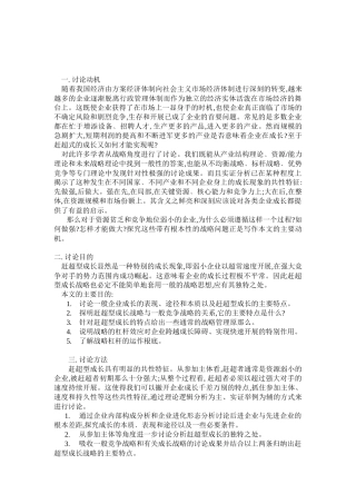 成长型的企业的战略