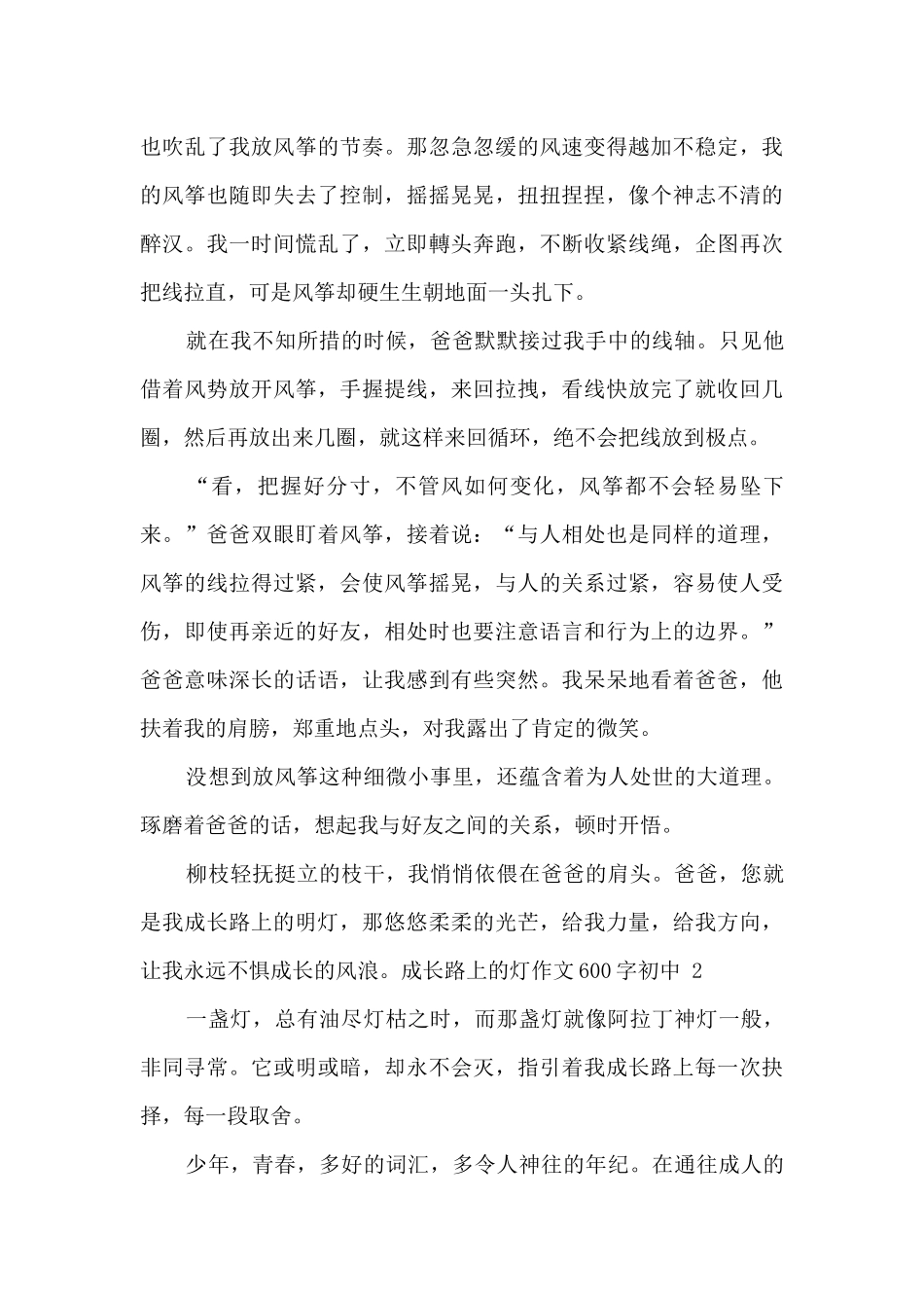 成长路上的那盏灯作文优秀五篇_第2页