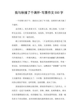 我与秋撞了个满怀
