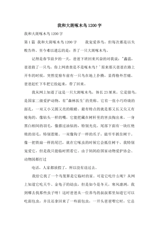 我和大斑啄木鸟1200字
