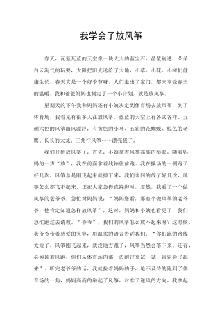 我学会了放风筝