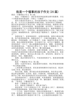 我是一个懂事的孩子作文
