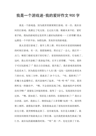 我是一个游戏迷