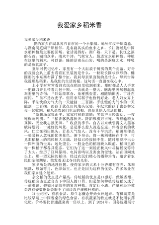 我爱家乡稻米香