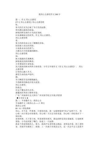 我用心去感受作文500字