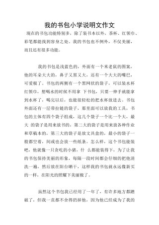 我的书包小学说明文作文