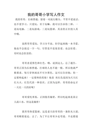 我的哥哥小学写人作文