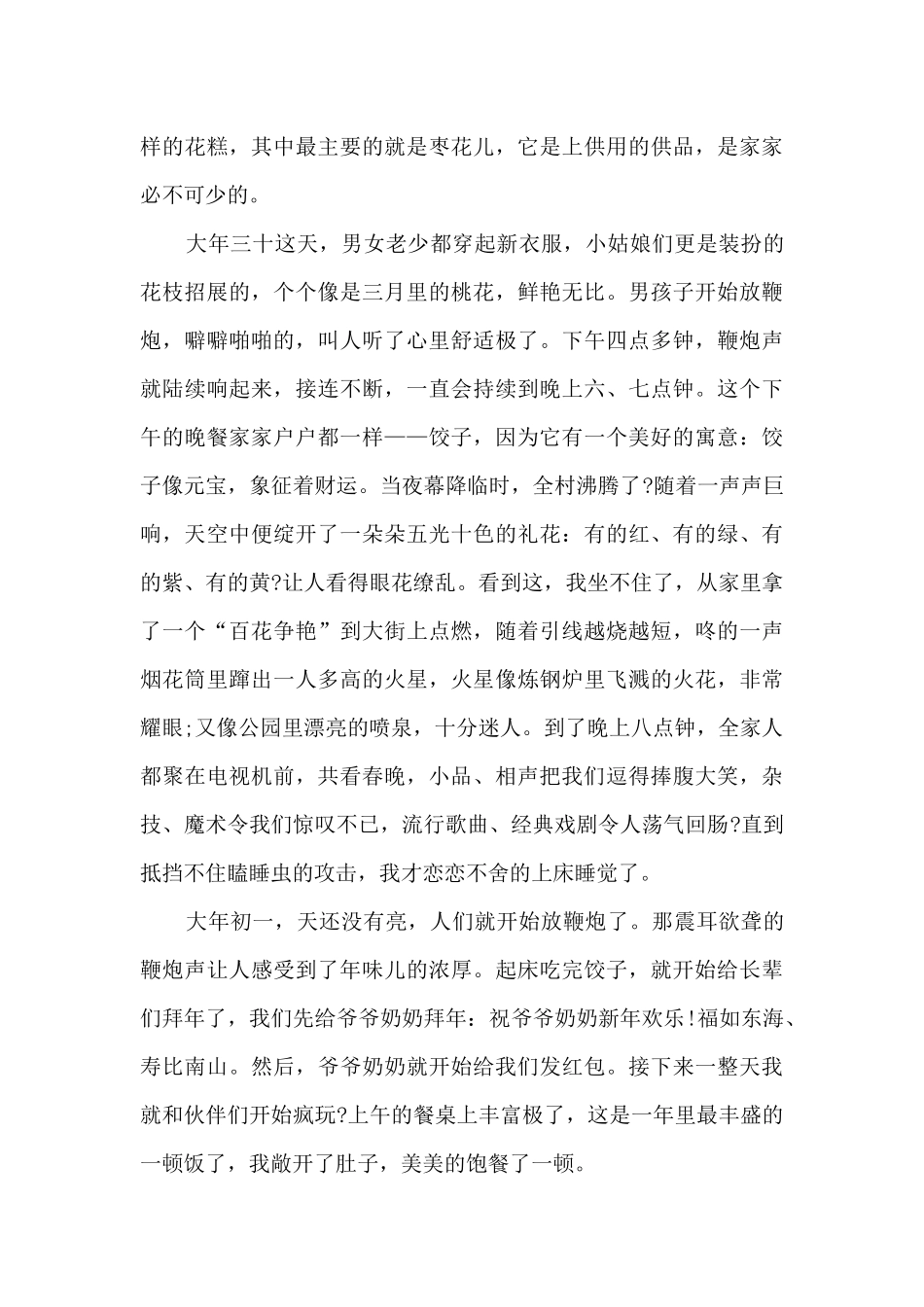 我的家乡春节作文5篇_第3页