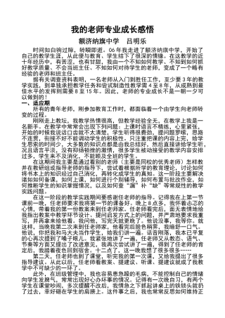 我的教师专业成长故事