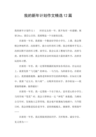 我的新年计划作文精选12篇