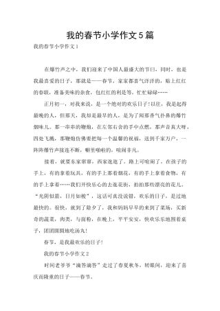 我的春节小学作文5篇