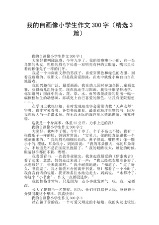 我的自画像小学生作文300字