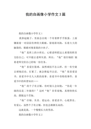 我的自画像小学作文3篇
