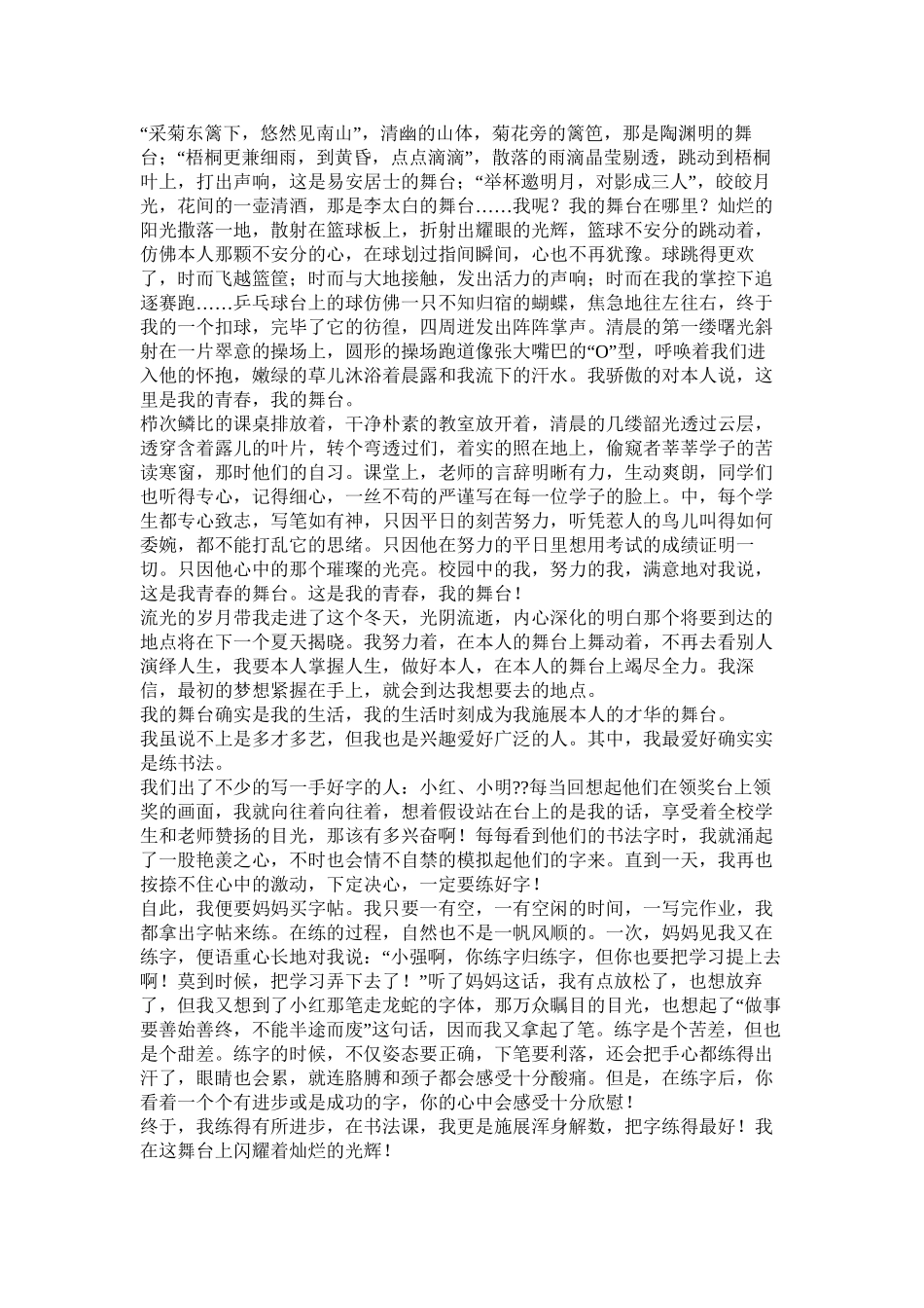 我的舞台作文_第3页