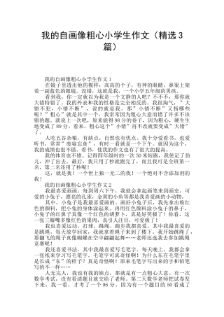 我的自画像粗心小学生作文