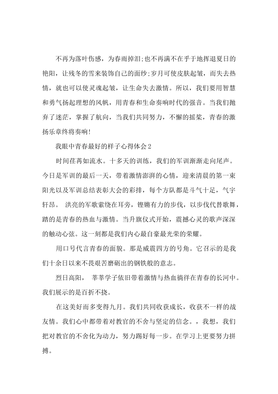 我眼中青春最好的样子心得体会_第3页